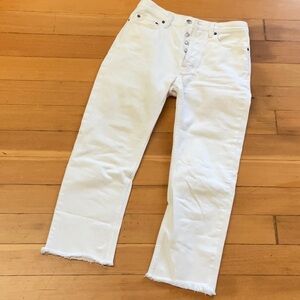 Acne Studios Bla Konst White Button-Fly Jeans